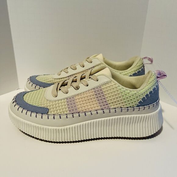 Nicole Miller New York Brita Women's Sneakers 8 Beige Mist Platform Multicolor - Picture 3 of 7